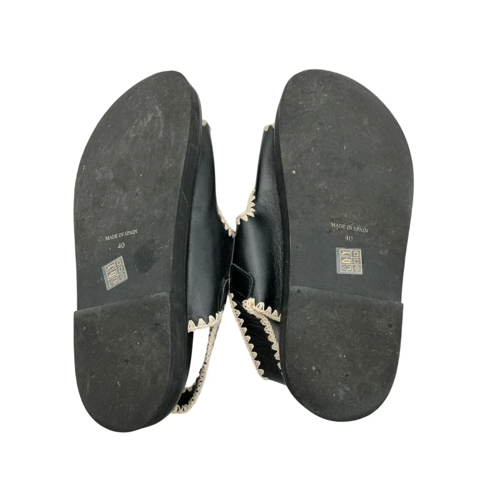 Toral Whipstitched Black Kristen Sandals Size 40 EU / US 10